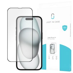 Just in Case Full Cover Tempered Glass voor Apple iPhone 15 Smartphone screenprotector