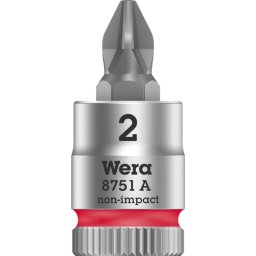 Wera 8751 A Zyklop Phillips Bitdop met 1/4"-aandrijving, PH2x28 dopsleutel